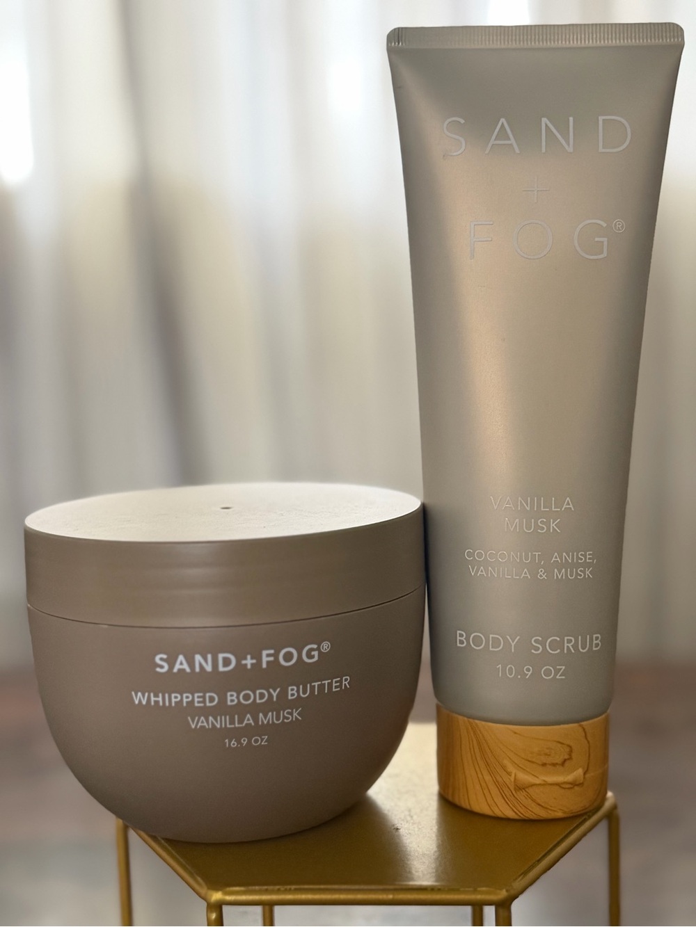 Sand + Fog Vanilla Musk Whipped Body Butter & Body Scrub Set